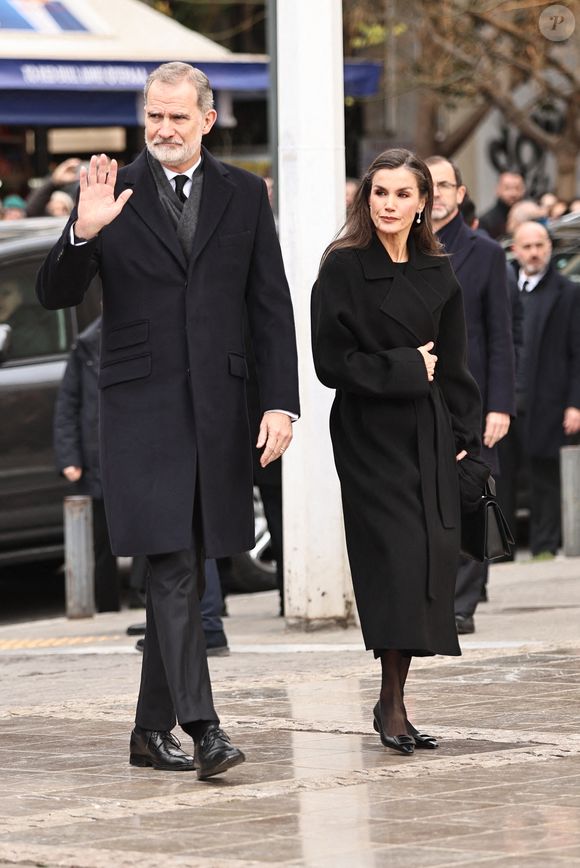 Le roi Felipe VI d'Espagne et la reine Letizia d'Espagne assistent aux funérailles de la princesse Irène de Grèce à la cathédrale métropolitaine d'Athènes à Athènes, Grèce, le 19 janvier 2026. Photo par Giannis Panagopoulos/Eurokinissi/ABACAPRESS.COM