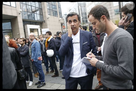 Olivier Galzi - Rassemblement de soutien à iTélé au neuvième jour de grève à Boulogne Billancourt le 25 octobre 2016. © Alain Guizard / Bestimage
