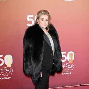 Catherine Deneuve arrive à la 50e cérémonie des César à L'Olympia le 28 février 2025 à Paris, France. Photo by David Niviere/ABACAPRESS.COM