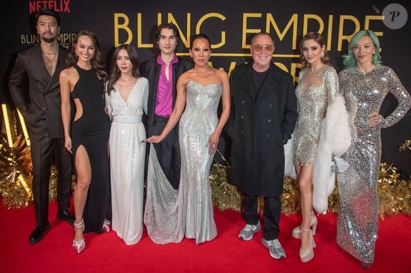Nam Laks, Vika Abbyaeva, Richard Chang, Lynn Ban, Michael Kors, Dorothy Wang, Blake Abbie and Tina - Première de la série Netflix "L'empire du bling" (Empire Bling) à la House Of Red Pearl à New York. Le 18 janvier 2023 Crédit : Backgrid USA / Bestimage