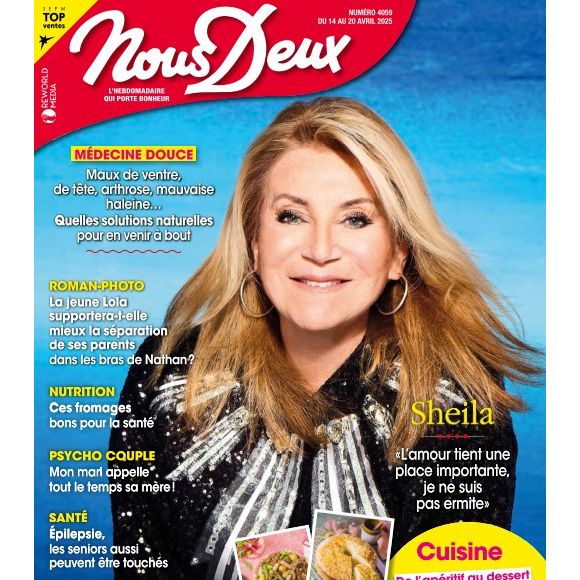 Sheila est en couverture du magazine "Nous Deux" du 14 avril 2025