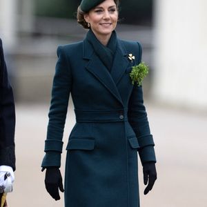 Catherine (Kate) Middleton, princesse de Galles, colonel des Irish Guards, visite le régiment lors du défilé de la Saint-Patrick à la caserne Wellington de Londres, le 17 mars 2025. ©Dana Press / Bestimage