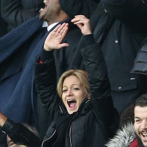 Audrey Crespo-Mara au match de Ligue 1 PSG - Reims lors de la 27ème journée au Parc des Princes à Paris.