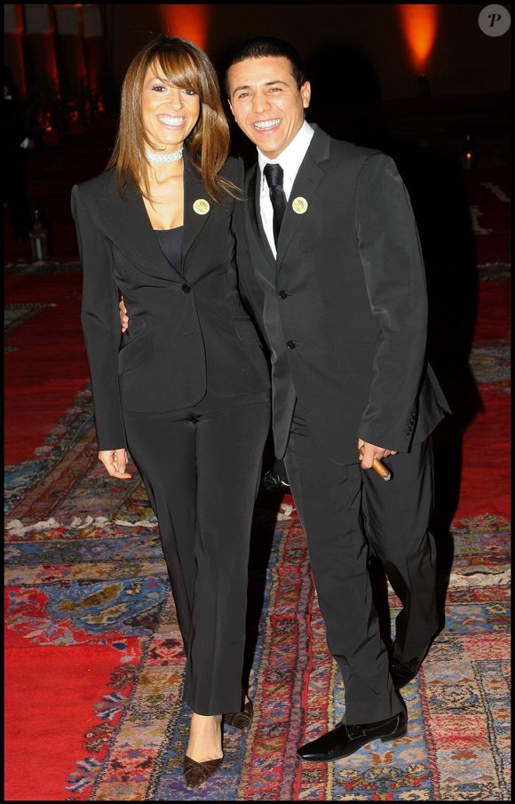 Faudel et Anissa. Le prince Moulay Rachid reçoit les invités du 5eme festival international du filml de Marrakech. Le 12 novembre 2005. © Guillaume Gaffiot/Bestimage