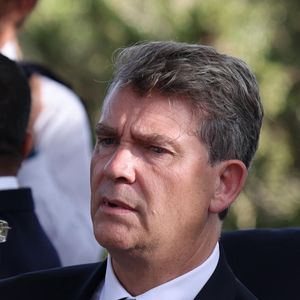 Arnaud Montebourg - Le président de la République française lors d'une réception avec la communauté française résidant en Algérie à la villa des Oliviers à Alger, Algérie, le 26 août 2022. © Dominique Jacovides/Bestimage