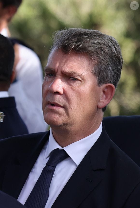Arnaud Montebourg - Le président de la République française lors d'une réception avec la communauté française résidant en Algérie à la villa des Oliviers à Alger, Algérie, le 26 août 2022. © Dominique Jacovides/Bestimage