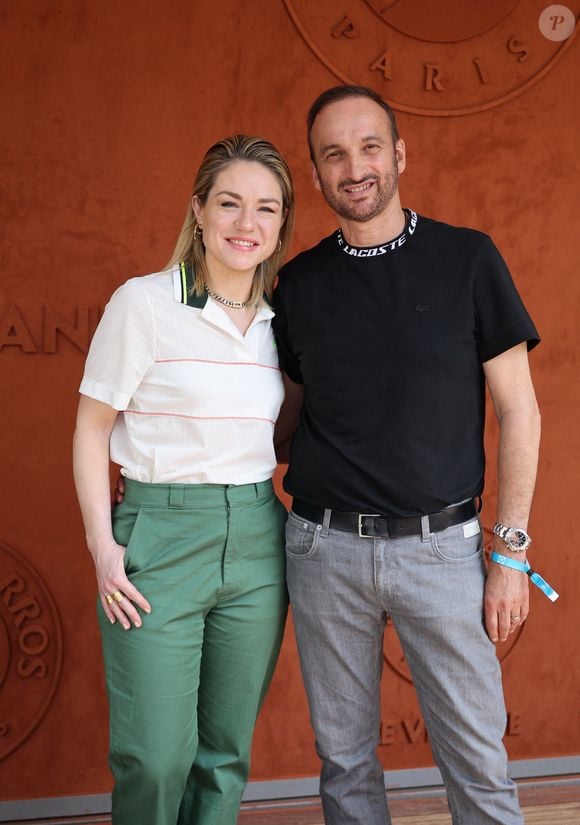 Emilie Dequenne et son mari Michel Ferracci - Célébrités au Village lors des Internationaux de France de tennis de Roland Garros 2023 à Paris le 10 juin 2023. © Jacovides-Moreau/Bestimage