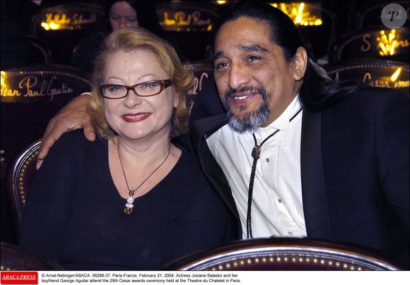 Elle est aujourd'hui en couple avec George Aguilar.

L'actrice Josiane Balasko et George Aguilar assistent à la 29ème cérémonie des César qui se tient au Théâtre du Châtelet à Paris. Paris-France, 21 février 2004. © Arnal-Nebinger/ABACA