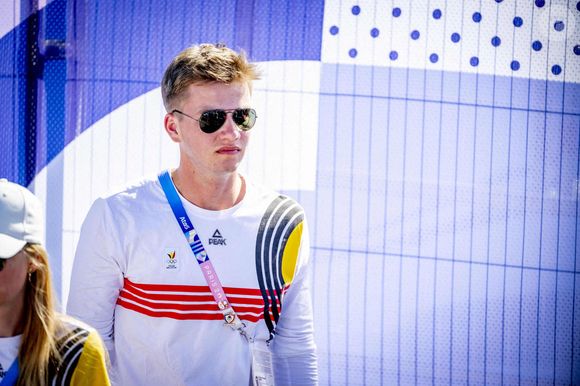 Le prince Gabriel, le prince Emmanuel, la princesse Éléonore et la princesse héritière Élisabeth lors de l'épreuve masculine du marathon des Jeux Olympiques de Paris 2024, à Paris, en France, le 10 août 2024. © ANP /Hollandse Hoogte/Robin Utrecht/ABACAPRESS.COM