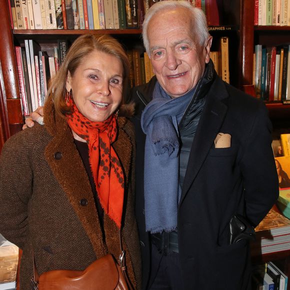 Exclusif - Philippe Labro et sa femme Françoise - La Comtesse Albina du Boisrouvray dédicace son livre "le courage de vivre" à la librairie  Galignani à Paris, France, le 8 Mars 2022. Bertrand Rindoff/Bestimage