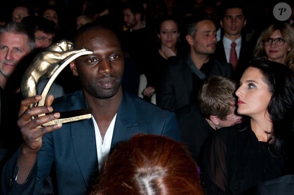 Omar Sy et sa femme Hélène assistent à la 17e cérémonie annuelle des Lumières qui se tient à l'Hôtel de Ville de Paris, France, le 13 janvier 2012. ABACAPRESS.COM