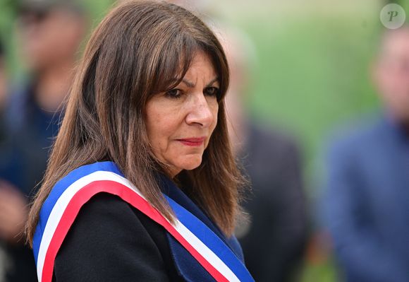 Anne Hidalgo, maire de Paris lors de la cérémonie de commémoration du génocide arménien de 1915 à Paris le 24 avril 2025.  © Christian Liewig / Bestimage