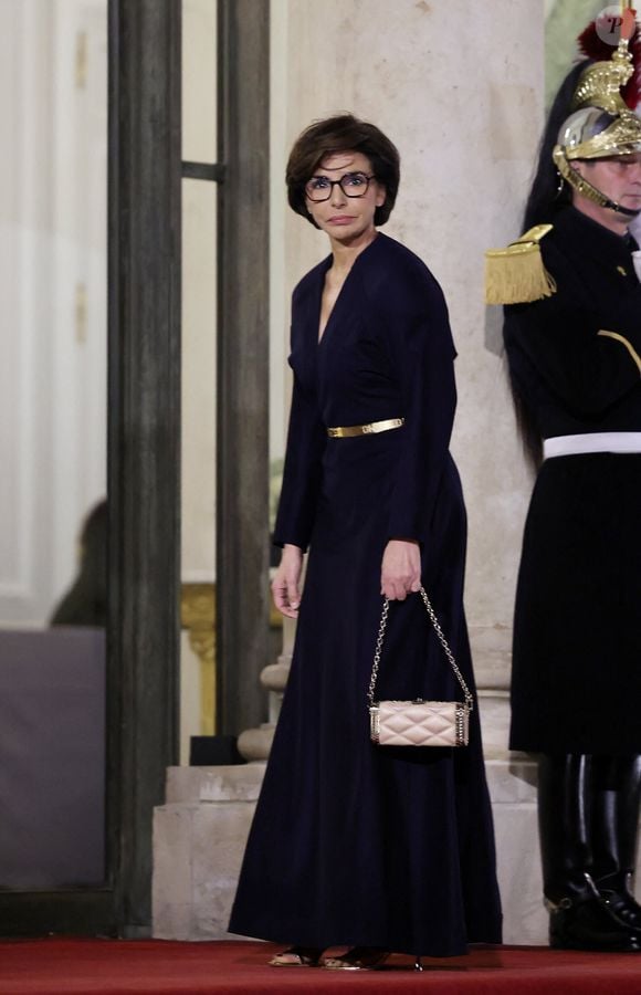 Rachida Dati - Dîner d'Etat en l'honneur de Bola Tinubu, Président de la République fédérale du Nigéria et de sa femme Oluremi Tinubu  au Palais de l'Elysée à Paris le 28 Novembre 2024. © Dominique Jacovides/Bestimage