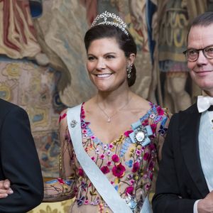 La princesse Victoria de Suède lors d'un dîner officiel au palais royal de Stockholm le mercredi 19 mars 2025.
Crédit : Dana Press / Bestimage