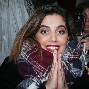 Exclusif - Inès Reg (révélation humour de l'année) à la sortie de la 1ère édition des "Olympia Awards", cérémonie récompensant des artistes de la musique et de l’humour, présentée par A. de Caunes à l'Olympia. Paris, le 11 décembre 2019.