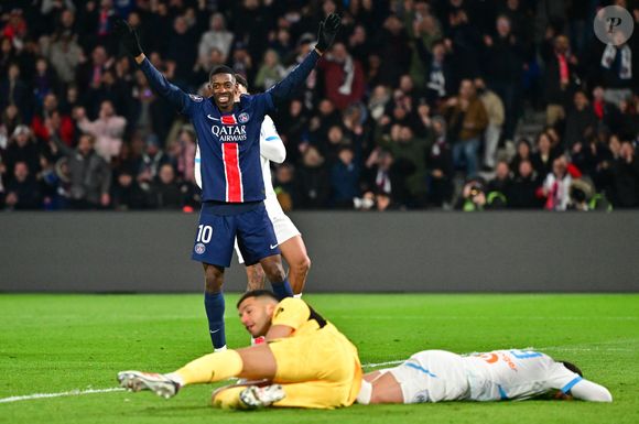 Ousmane Dembele - Match de Ligue 1 McDonald's opposant le Paris Saint-Germain (PSG) à l'Olympique de Marseille (OM) - (3-1) au Parc des Princes à Paris le 16 mars 2025. © Christian Liewig/Bestimage