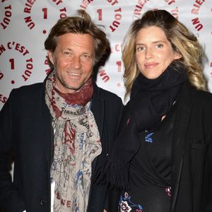 Laurent Delahousse et sa compagne Alice Taglioni (enceinte) lors d'une visite privée et d'un dîner de gala caritatif donné en faveur des actions de l'association "Un Rien C'est Tout" au musée Rodin à Paris, France, le 19 septembre 2019. © Veeren/Bestimage