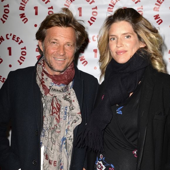 Laurent Delahousse et sa compagne Alice Taglioni (enceinte) lors d'une visite privée et d'un dîner de gala caritatif donné en faveur des actions de l'association "Un Rien C'est Tout" au musée Rodin à Paris, France, le 19 septembre 2019. © Veeren/Bestimage