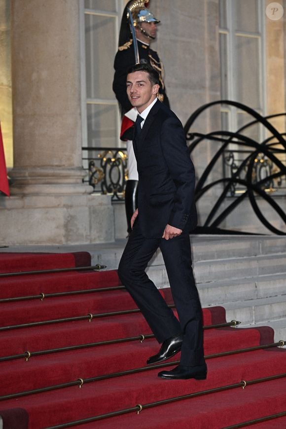 Mallory Gabsi arrive au palais présidentiel de l'Élysée pour assister à un dîner d'État avec le couple royal de Belgique, le président français Emmanuel Macron et son épouse Brigitte Macron le 14 octobre 2024 à Paris, France. Photo by David NIVIERE/ABACAPRESS.COM