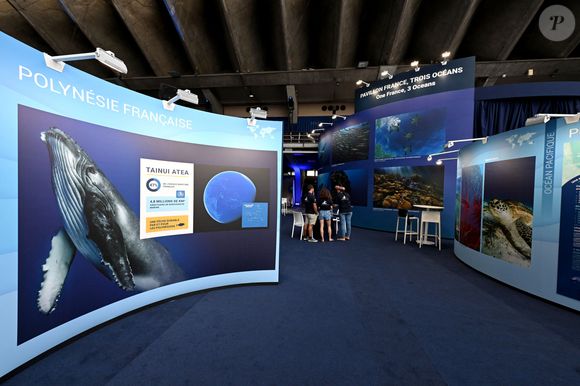 Visite inaugurale de "La Baleine", le temps de l'UNOC, la conférence de l'ONU sur les océans, en présence de Christian Estrosi, le maire de Nice, Olivier Poivre d’Arvor, l'ambassadeur pour les pôles et les enjeux maritimes au Ministère de l’Europe et des Affaires étrangères, Laurent Hottiaux, le nouveau préfet des Alpes-Maritimes, Ashok Adicéam, le délégué général de l'UNOC en charge du projet, Richard Chemla. l'adjoint délégué à la transition écologique et énergétique, à la santé et au bien-être, et Olivier Bettati, délégué général de la mission UNOC à la mairie de Nice, au Palais des expositions à Nice, le 2 juin 2025 © Bruno Bebert/Bestimage