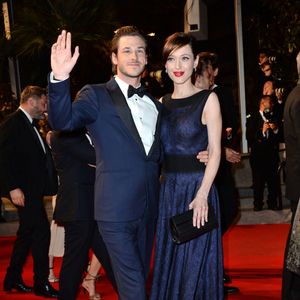 Gaspard Ulliel et Gaëlle Pietri quittant la projection Saint-Laurent qui s'est tenue au Palais des Festivals à Cannes, France, le 17 mai 2014, dans le cadre du 67e Festival de Cannes. Photo par Nicolas Briquet/ABACAPRESS.COM