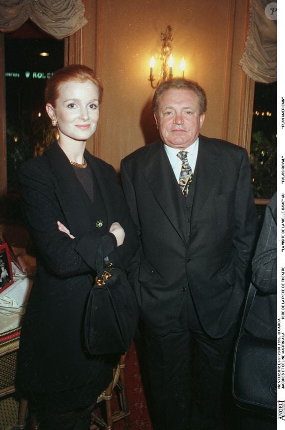 Jacques Martin et son épouse Céline au Palais Royal en 1996 © Agence /Bestimage