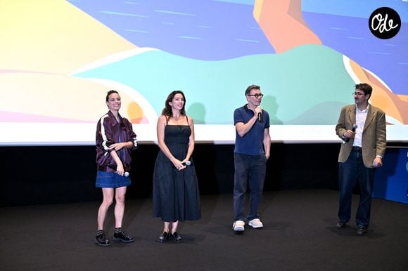 Michel Hazanavicius, le réalisateur de OSS 117 : le Caire, Nid d'espions, a présenté son film qu'il a mis en scène en 2006, dans le cadre des projections des films cultes lors de la 8ème édition du Festival Cinéroman à Nice au Pathé Gare du Sud, le 3 octobre 2026. Pour cette séance 20 ans après sa première diffusion, Michel etait accompagné par deux actrices du casting, à savoir sa femme Bérénice Béjo et Aure Atika, puis Charles Benoin, producteur et l'un des organisateurs du Festival. © Bruno Bebert / Dominique Jacovides / Bestimage