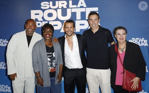 Olivier Dacourt, Claudia Tagbo,Nabil AitakkaouaIi, Robert Pirès - Avant-Première "Sur la Route de Papa" UGC Bercy à Paris le 16 juin 2025. © Marc Ausset-Lacroix/Bestimage