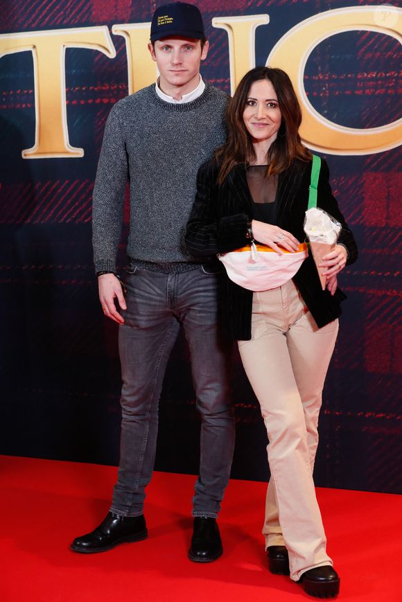 Fabienne Carat et son compagnon Léo Deux - Avant-première du film "God save the Tuche" au cinéma Pathé Palace à Paris le 4 février 2025. © Christophe Clovis/Bestimage