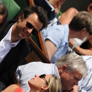 Anne-Sophie Lapix et son mari Arthur Sadoun assistent à l'Open de France de tennis 2011 à Roland Garros à Paris, France le 28 mai 2011. Photo Thierry Orban/ABACAPRESS.COM