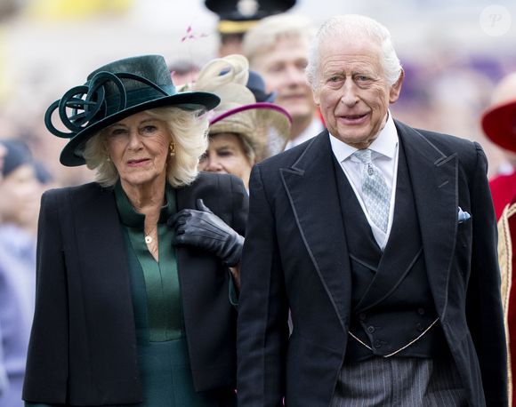 Le 17 avril 2025, le roi Charles III et la reine Camilla assistent au service royal du Maunday qui s'est tenu à la cathédrale de Durham, dans le comté de Durham, au Royaume-Uni. GOFF INF / BESTIMAGE