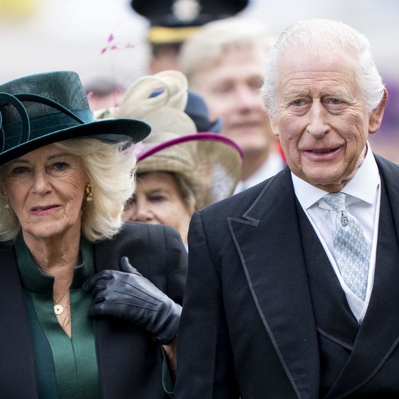 Le 17 avril 2025, le roi Charles III et la reine Camilla assistent au service royal du Maunday qui s'est tenu à la cathédrale de Durham, dans le comté de Durham, au Royaume-Uni. GOFF INF / BESTIMAGE