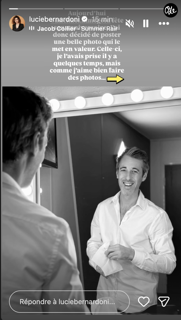 Sur son compte Instagram, Lucie Bernardoni a d'abord dévoilé un magnifique cliché en noir et blanc de Michael Goldman, tout sourire en chemise blanche, pris sur le vif dans le reflet du miroir d'une loge.

Lucie Bernardoni fête l'anniversaire de Michaël Goldman