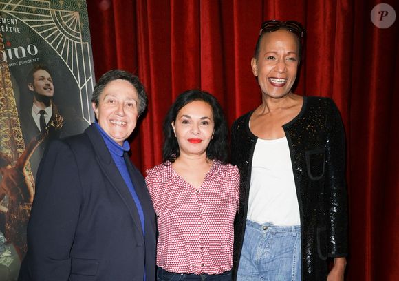 Danielle Moreau, Saïda Jawad et Vincent Mc Doom - Générale de la comédie musicale "Victor Lustig, l’homme qui vendit la Tour Eiffel" au théâtre Bobino à Paris le 22 octobre 2025. © Coadic Guirec/Bestimage