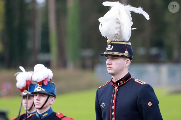 Le prince Gabriel de Belgique - Le roi et la reine de Belgique rendent visite à leur fils à l'Académie militaire Saint-Cyr Coëtquidan à Guer (Morbihan), le 9 décembre 2024. 
© Laëtitia Notarianni / Bestimage
