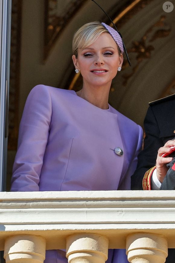 La famille princière de Monaco au balcon du palais, à l'occasion de la Fête Nationale de Monaco, le 19 novembre 2024. © Jacovides-Bebert/Bestimage