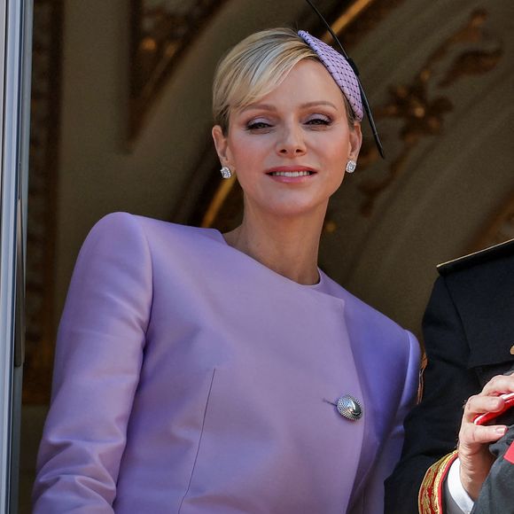 La famille princière de Monaco au balcon du palais, à l'occasion de la Fête Nationale de Monaco, le 19 novembre 2024. © Jacovides-Bebert/Bestimage