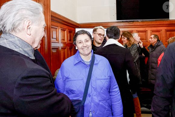 Exclusif - William Leymergie, Danielle Moreau, Guillaume Genton et Jordan De Luxe - Plusieurs personnalités de C8 sont venues devant le Conseil d’État pour soutenir les chaînes de la TNT C8 et NRJ 12 pour l'audience de la dernière chance, à Paris, France, le 14 janvier 2025. © Jack Tribeca/Bestimage
