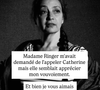 "Madame Ringer m'avait demandé de l'appeler Catherine mais elle semblait apprécier mon vouvoiement. Et bien je vous aimais énormément Catherine."

Vianney rend hommage à Catherine Ringer après l'annonce de sa mort.