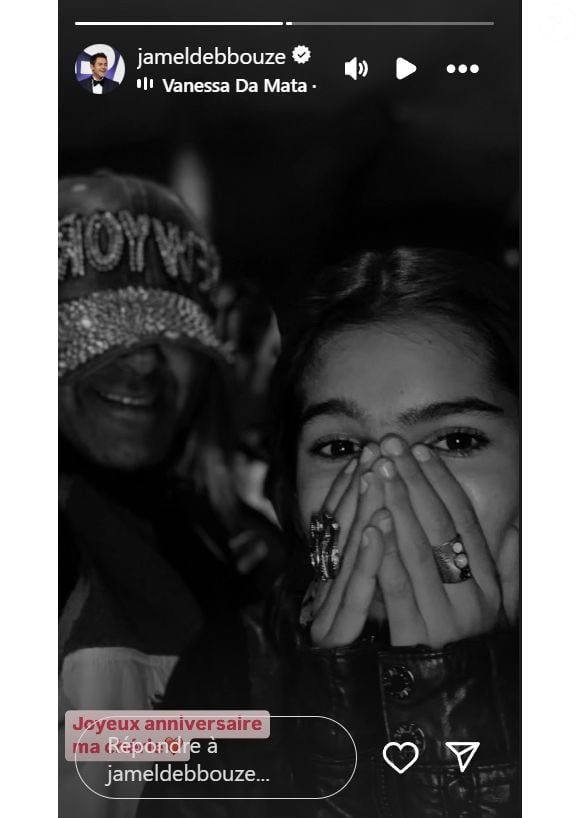 Jamel Debbouze adresse un message à sa fille Lila, pour son anniversaire, dans la story de son compte Instagram.