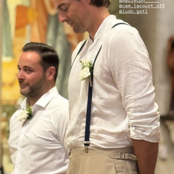 Marius, le fils de Camille Lacourt et d'Alice Detollenaere, "témoin" au mariage de leurs amis