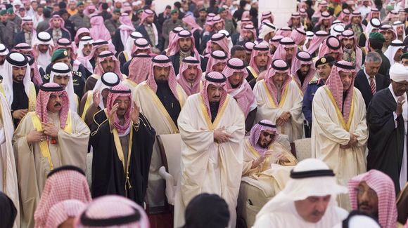 Le roi Salmane ben Abdelaziz Al Saoud d'Arabie Saoudite lors des obsèques du roi Abdallah d'Arabie Saoudite à Riyadh le 23 janvier 2015. Bestimage