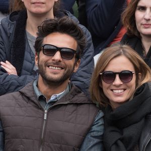 Maxime Nucci et Isabelle Ithurburu la Tribune VIP lors des Internationaux de France de Tennis à Roland-Garros à Paris, France le 24 mai 2016. Photo Laurent Zabulon/Abaca