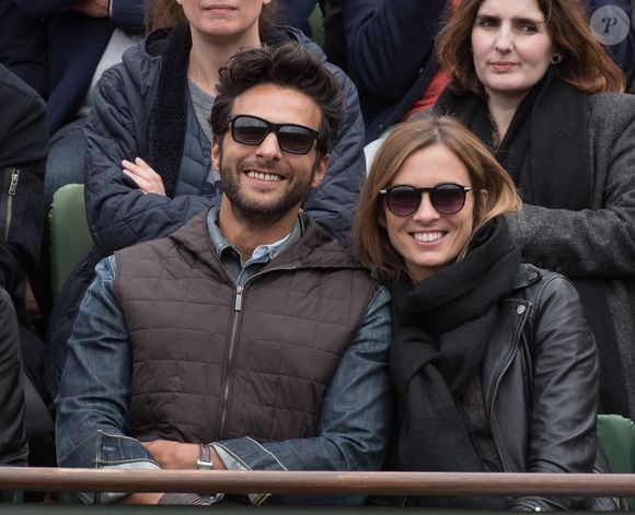 Maxime Nucci et Isabelle Ithurburu la Tribune VIP lors des Internationaux de France de Tennis à Roland-Garros à Paris, France le 24 mai 2016. Photo Laurent Zabulon/Abaca