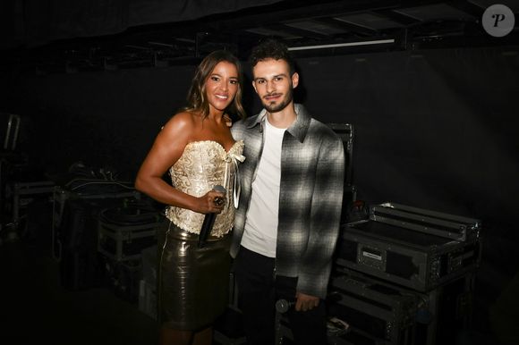 Exclusif - Nâdiya, Léo en backstage du concert du gala de Noël de l'association Tout le monde contre le cancer fête ses 20 ans diffusé le 24 décembre sur M6 à l'Adidas Aren Porte de la Chapelle à Paris, France, le 4 décembre 2025. © Jack Tribeca/Bestimage