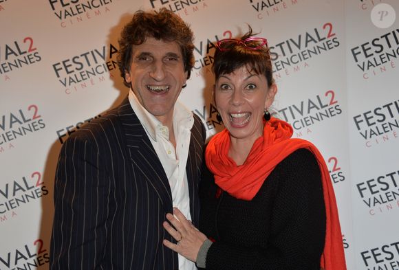 Corinne et Gilles Benizio (Shirley et Dino) - Photocall de la soirée de clôture des documentaires et ouverture de la fiction du Festival 2 Valenciennes Cinéma 2014, le 19 mars 2014. 
VEEREN / BESTIMAGE