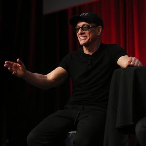 Jean-Claude Van Damme sur scène à Sydney pour l'événement An evening with Jean-Claude Van Damme le 6 mars 2020.