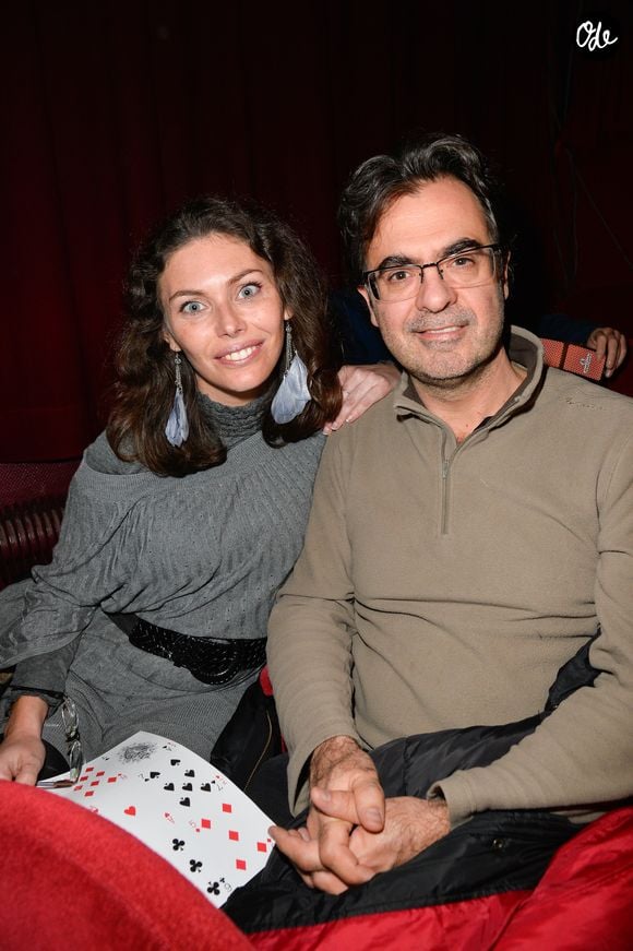 Olivier Belmondo et sa femme Audrey - Louis-Michel Colla fête son 60ème anniversaire au théâtre de la Gaîté-Montparnasse à Paris le 8 novembre 2016. © Coadic Guirec/Bestimage