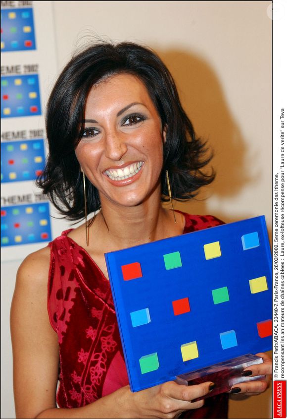 Laure de Lattre lors de la 5ème cérémonie des Ithème, récompensant les animateurs de chaînes cablées, Paris, France, le 26 mars 2002. © Francis Petit/Abaca