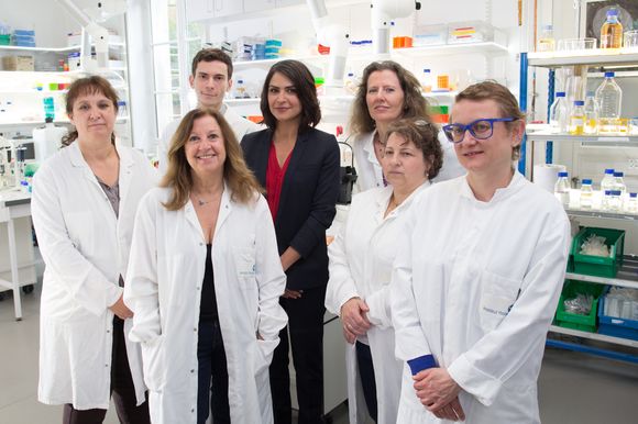 Sonia Chironi (iTELE) lors du tournage coulisses des spots TV du Pasteurdon à l'Institut Pasteur à Paris, le 17 juin 2016. © Joséphine Royer/Bestimage